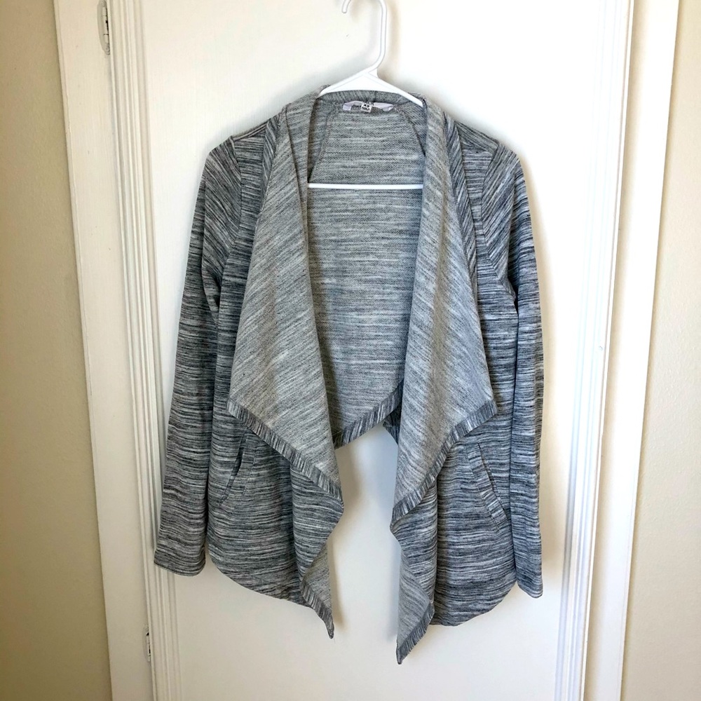 Jack Heathered Gray Drape Cross Back Cardigan Size XS